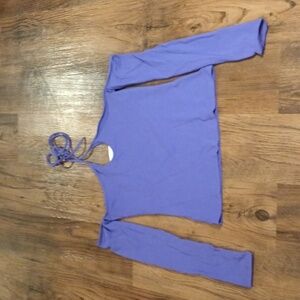 Weekday Purple Halter Shoulderless Crop Top GGG